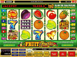 Slots reviews! Fruit Fiesta progressive video slot from microgaming reviewed.