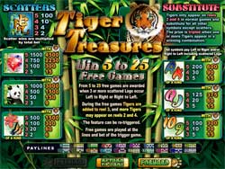 Tiger Treasures Payscreen