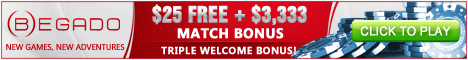 $25 plus Welcome Bonus at Begado Casino Online